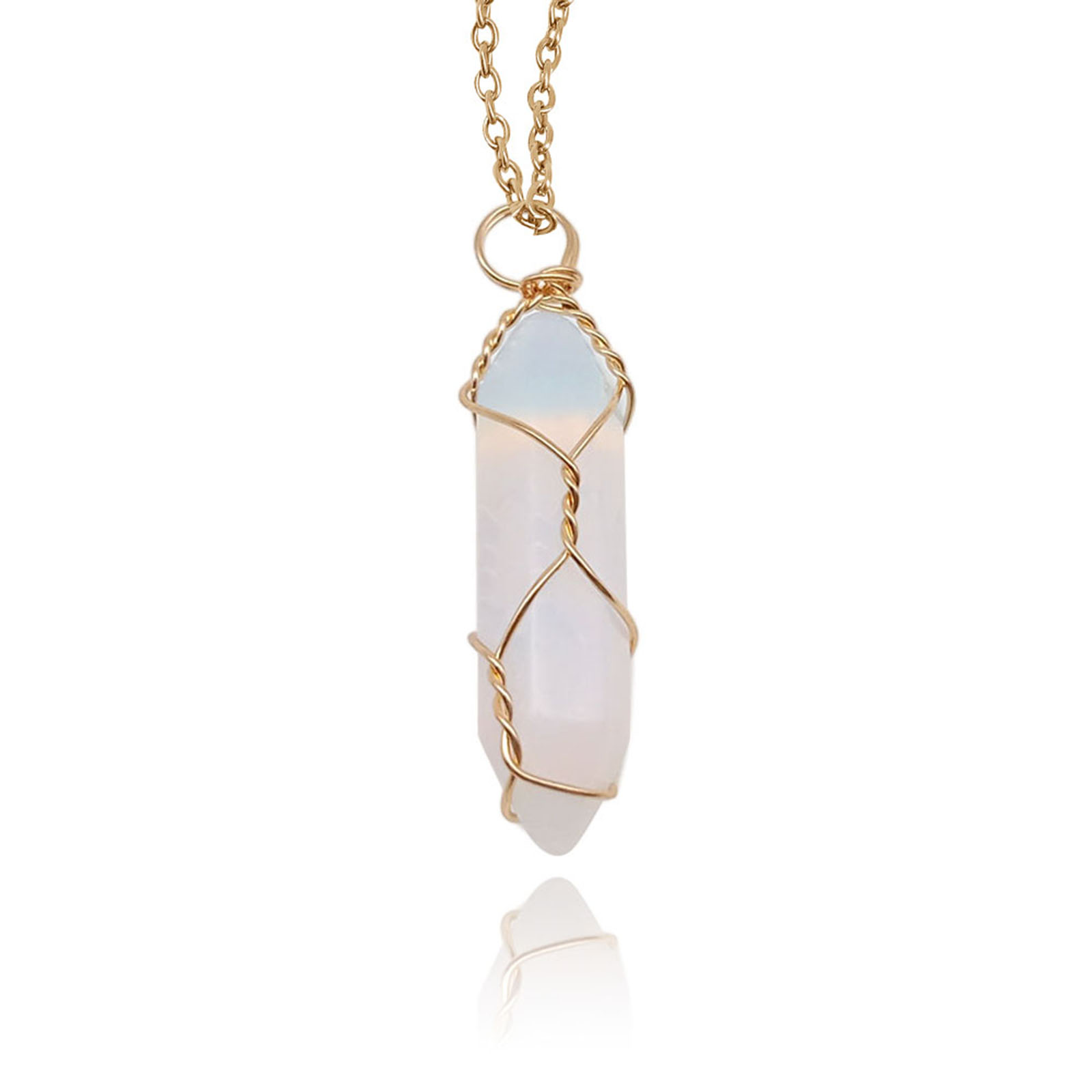 4:K gold full wrap opal