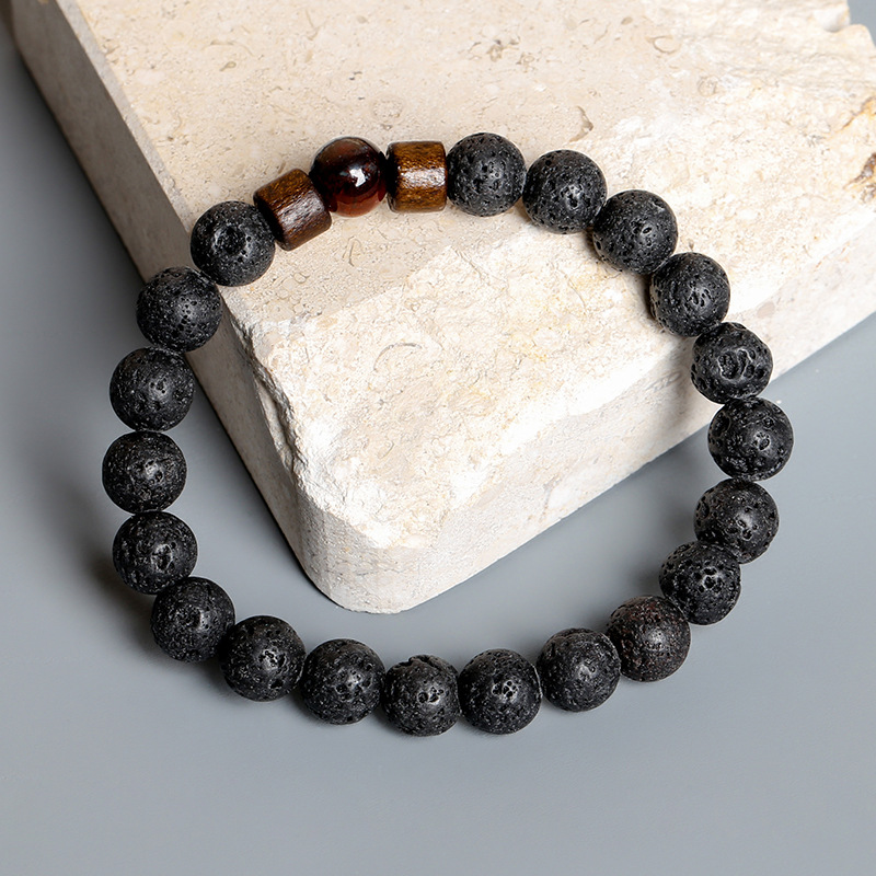 Natural Volcanic Stone Tiger Eye Bracelet