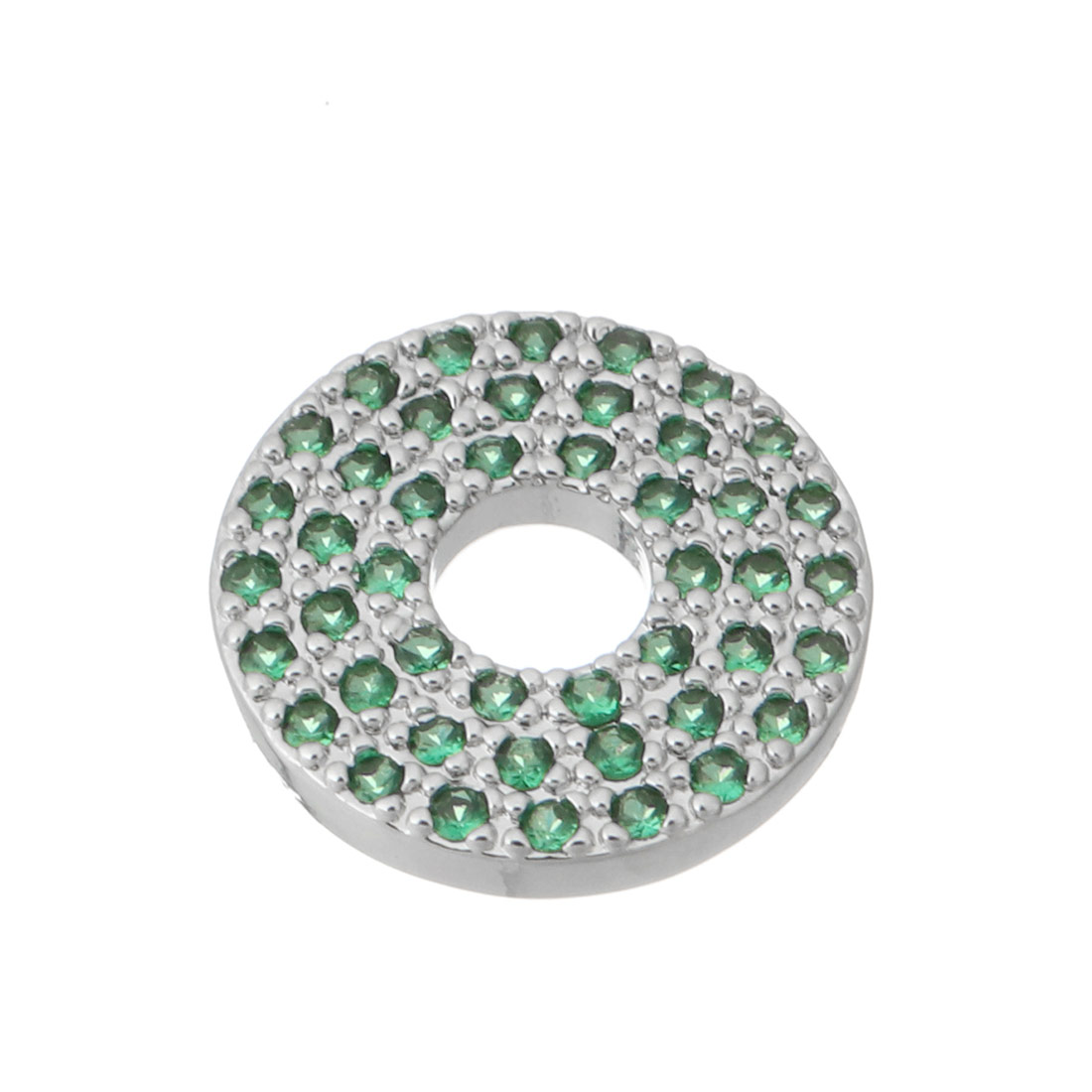  platinum color plated with green CZ