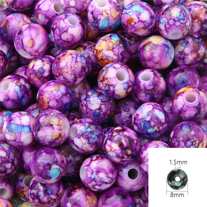 27:Purple 8mm about 100pcs/pack