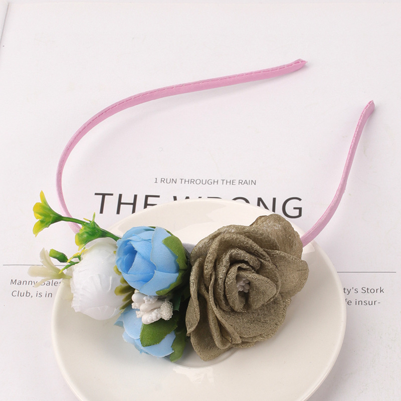 2:blue-grey flower headband