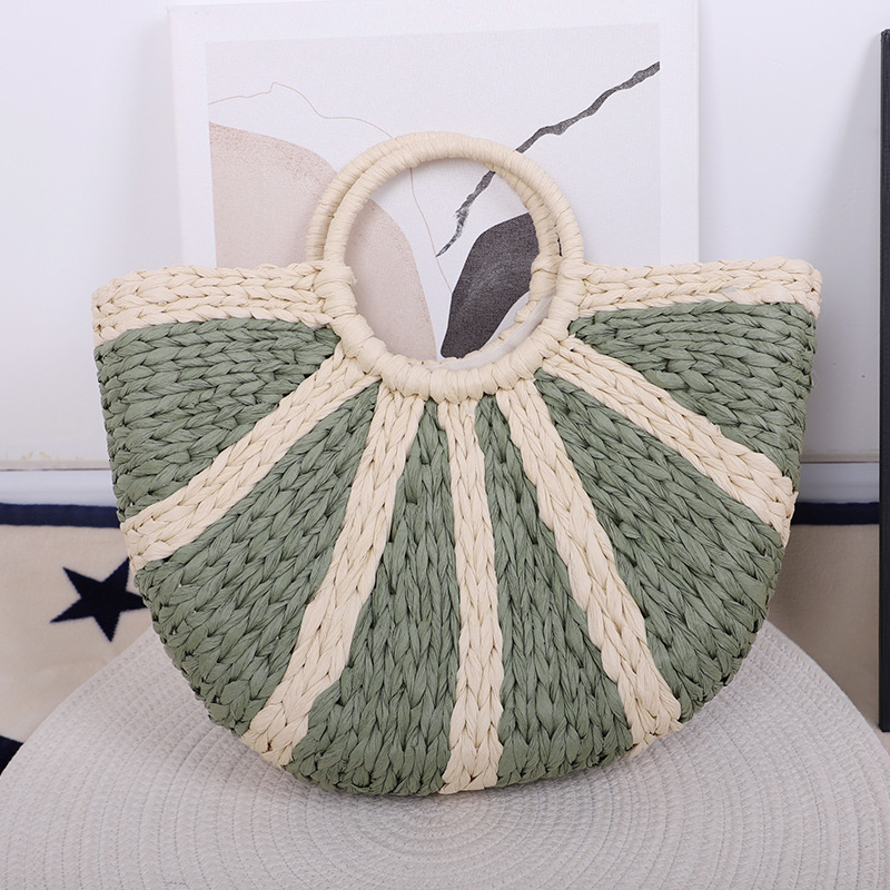 Paper rope bag green large 40*10*28cm