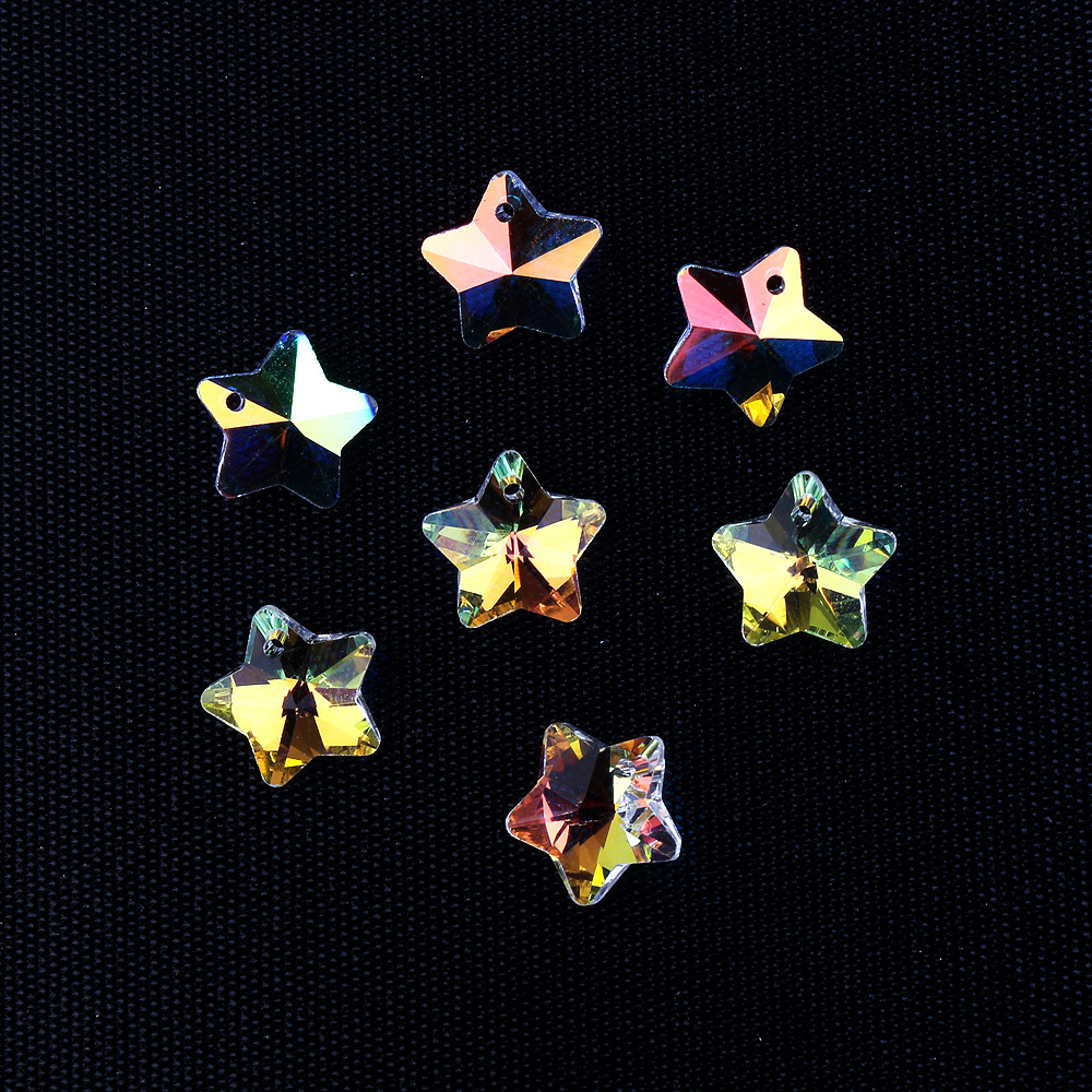 14MM star rainbow AB plated pendant