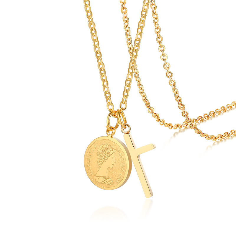 1:Gold Pendant with Chain