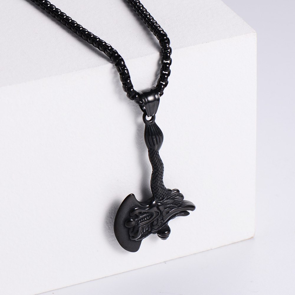 6:【Black】with chain pendant