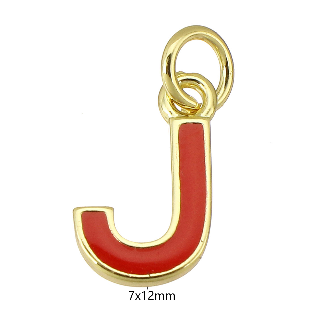 gold color plated with red J