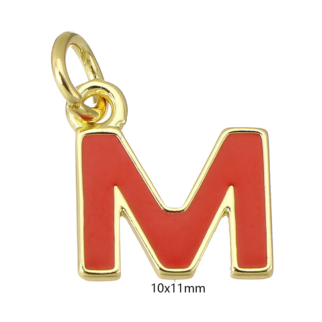 gold color plated with red M