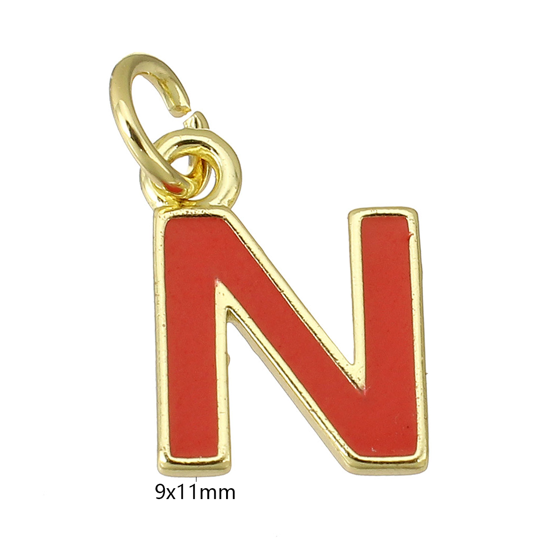 gold color plated with red N