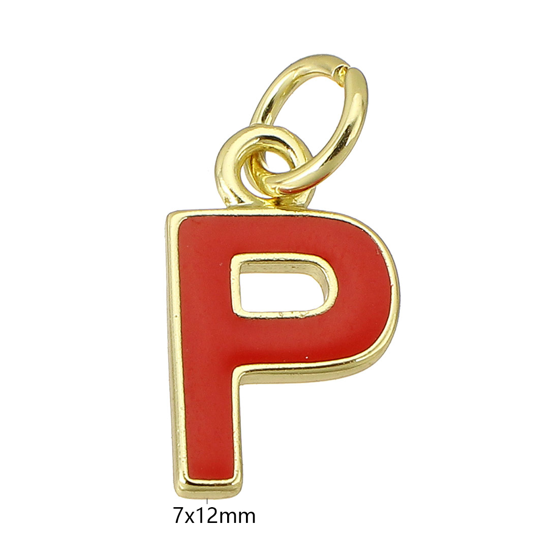 gold color plated with red P