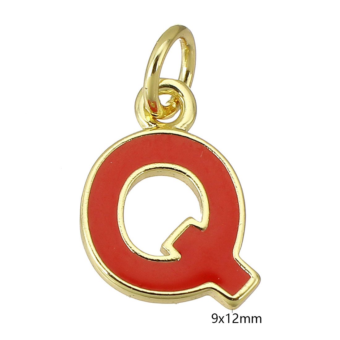 gold color plated with red Q