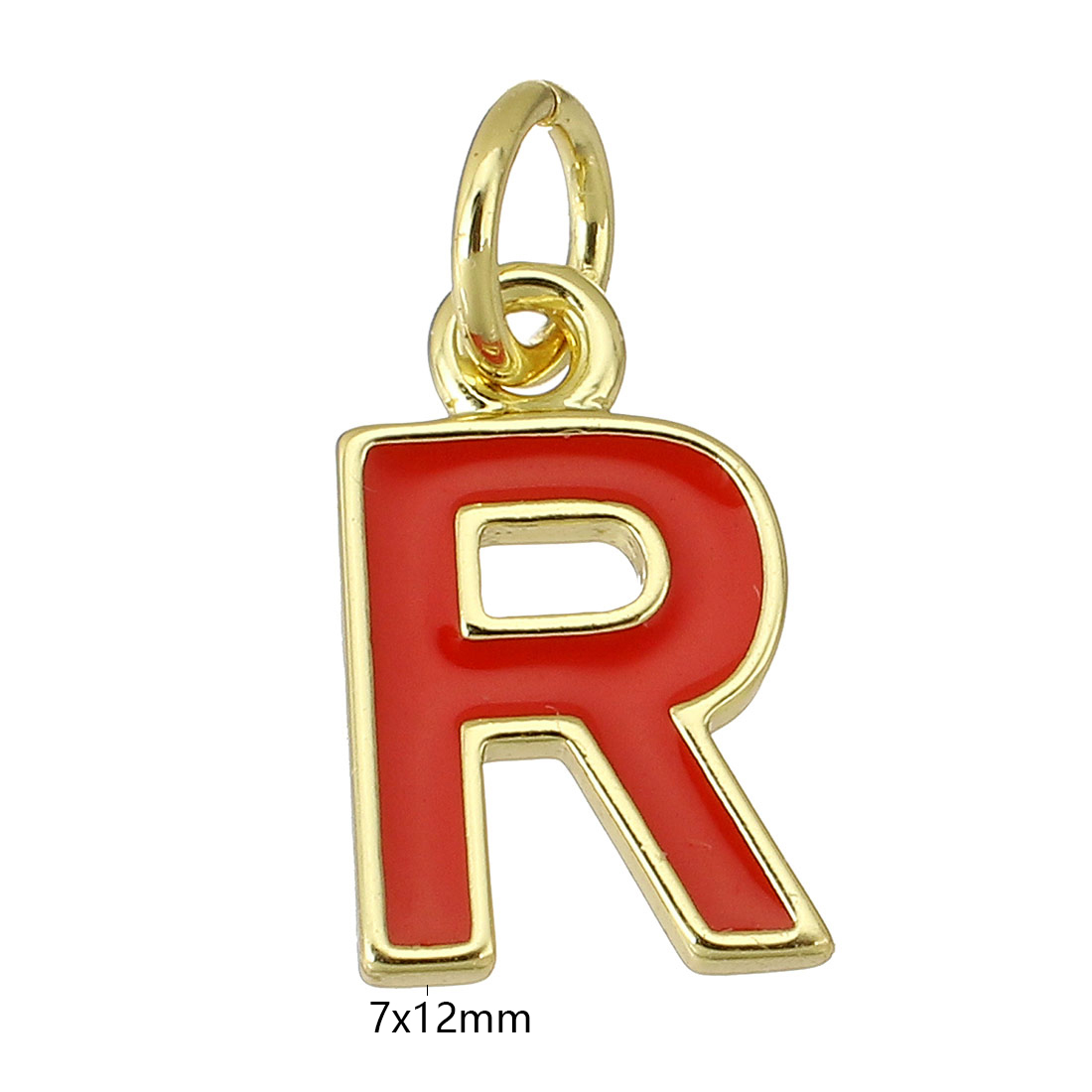 gold color plated with red R