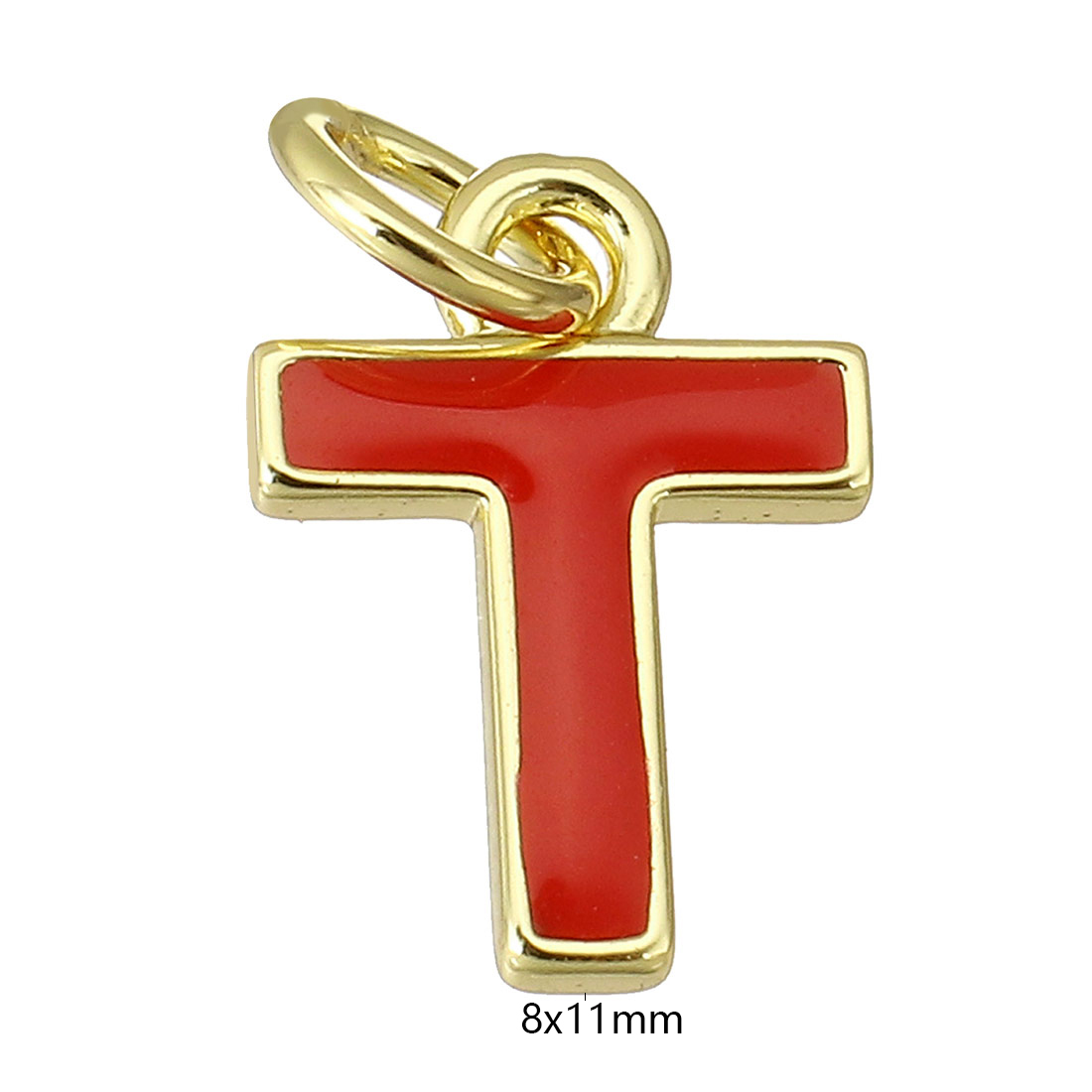 gold color plated with red T