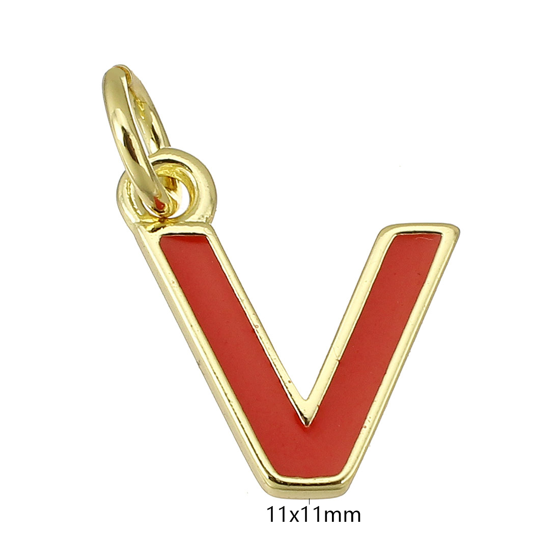 gold color plated with red V