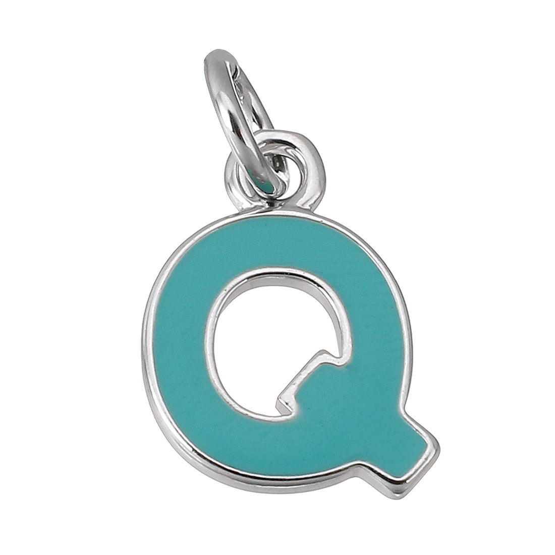 platinum color plated with green Q