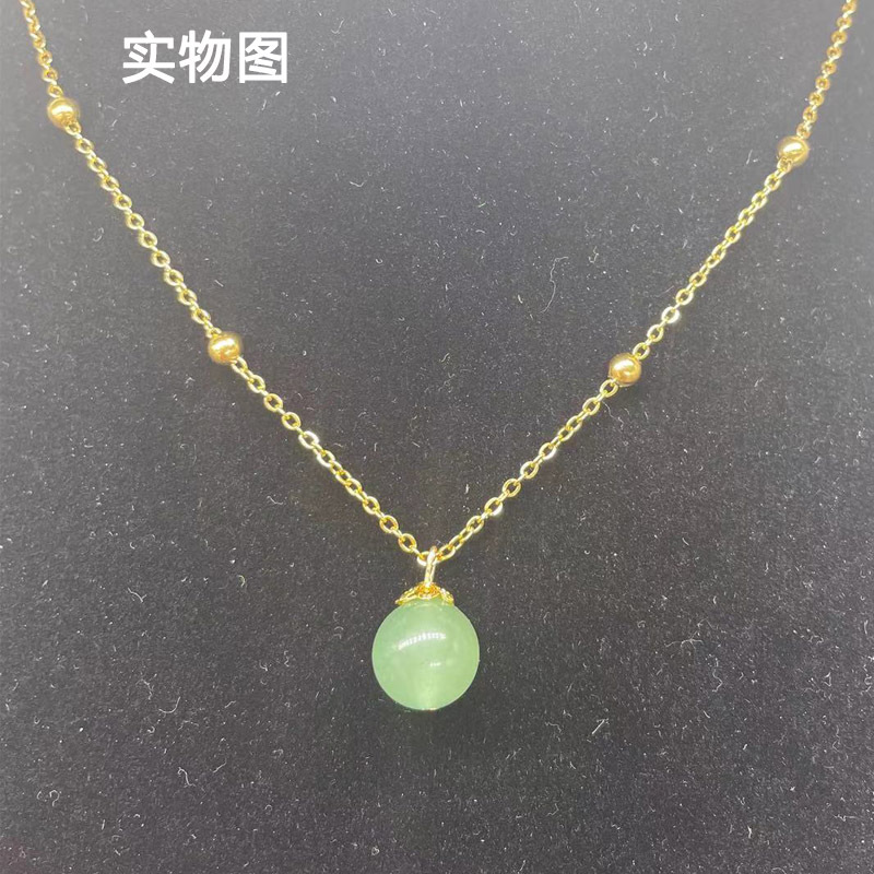 Single Aventurine Necklace (Gold)