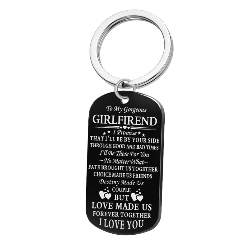 Black Keychain GIRLFRIEND 28MM