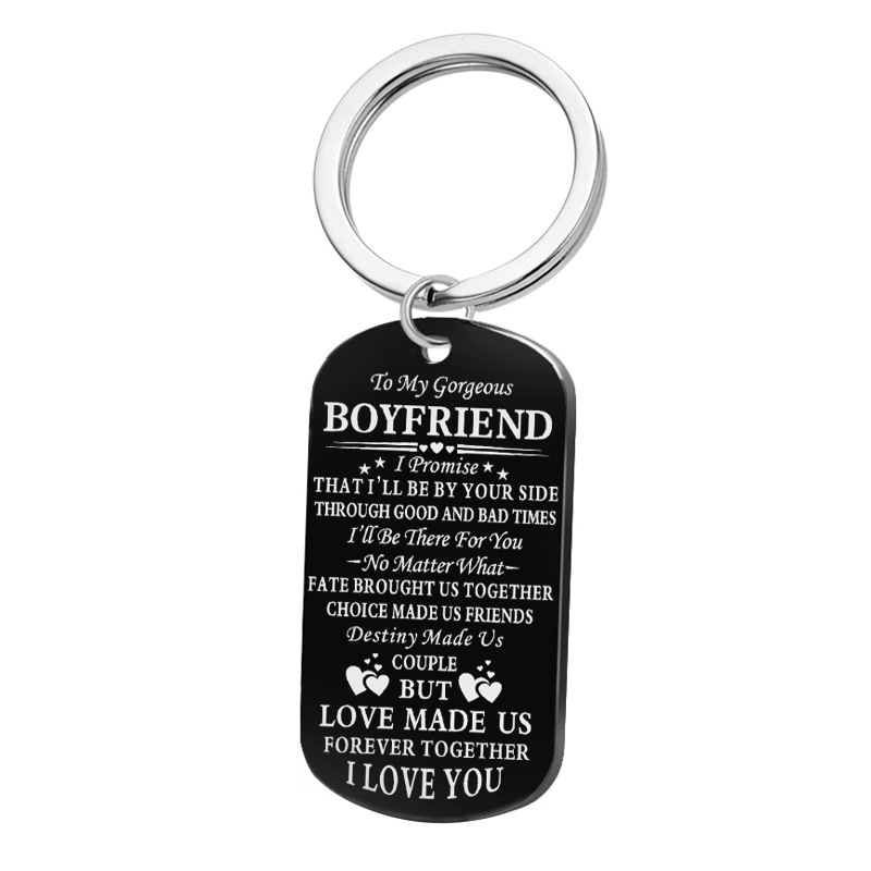 Black Keychain BOY FRIEND 28MM