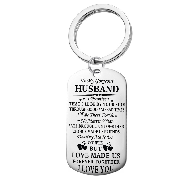 5:Silver Keychain HUSBAND 28MM