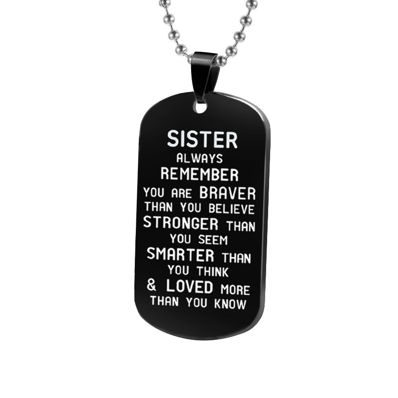 Black SISTER Necklace