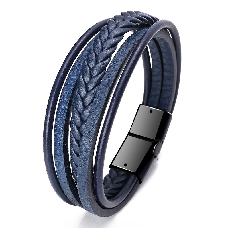 Blue Twist Braid Black Buckle