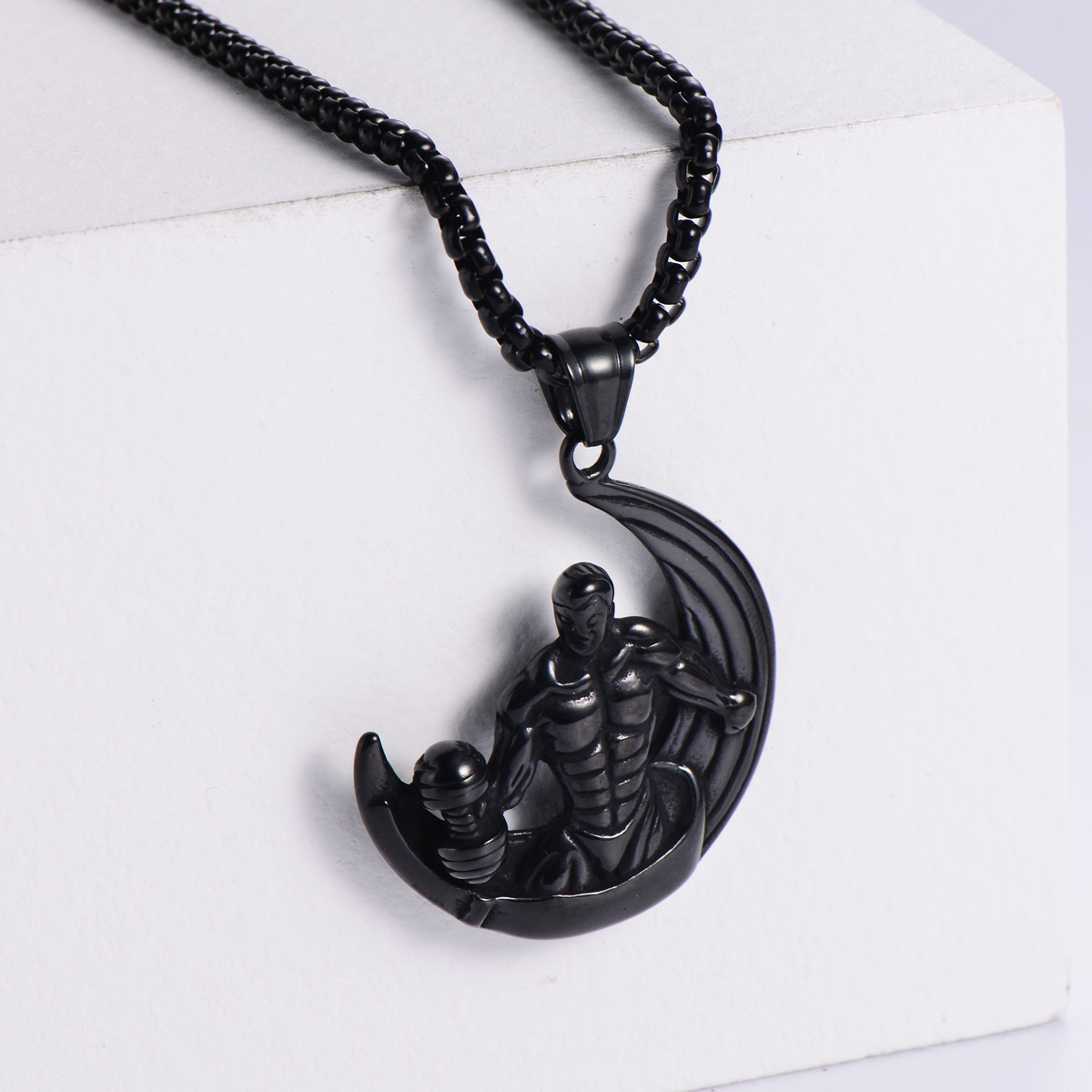 6:【Black】with chain pendant