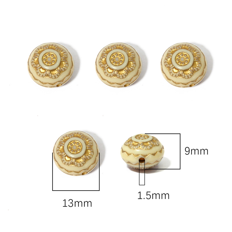 3:13mm beige round flower 30pcs/pack