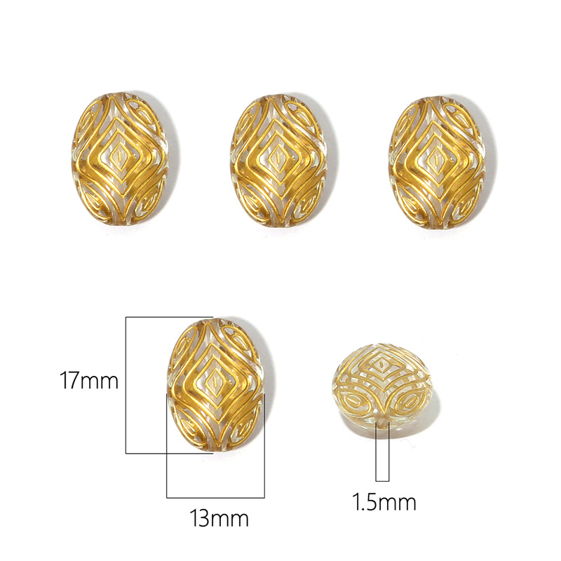 10:13x17mm flat beads with fringe pattern 30pcs/pack