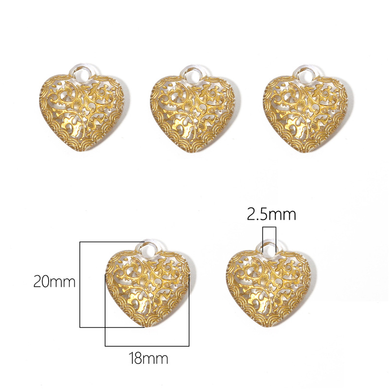 18x20mm leaf pattern heart 30pcs/pack