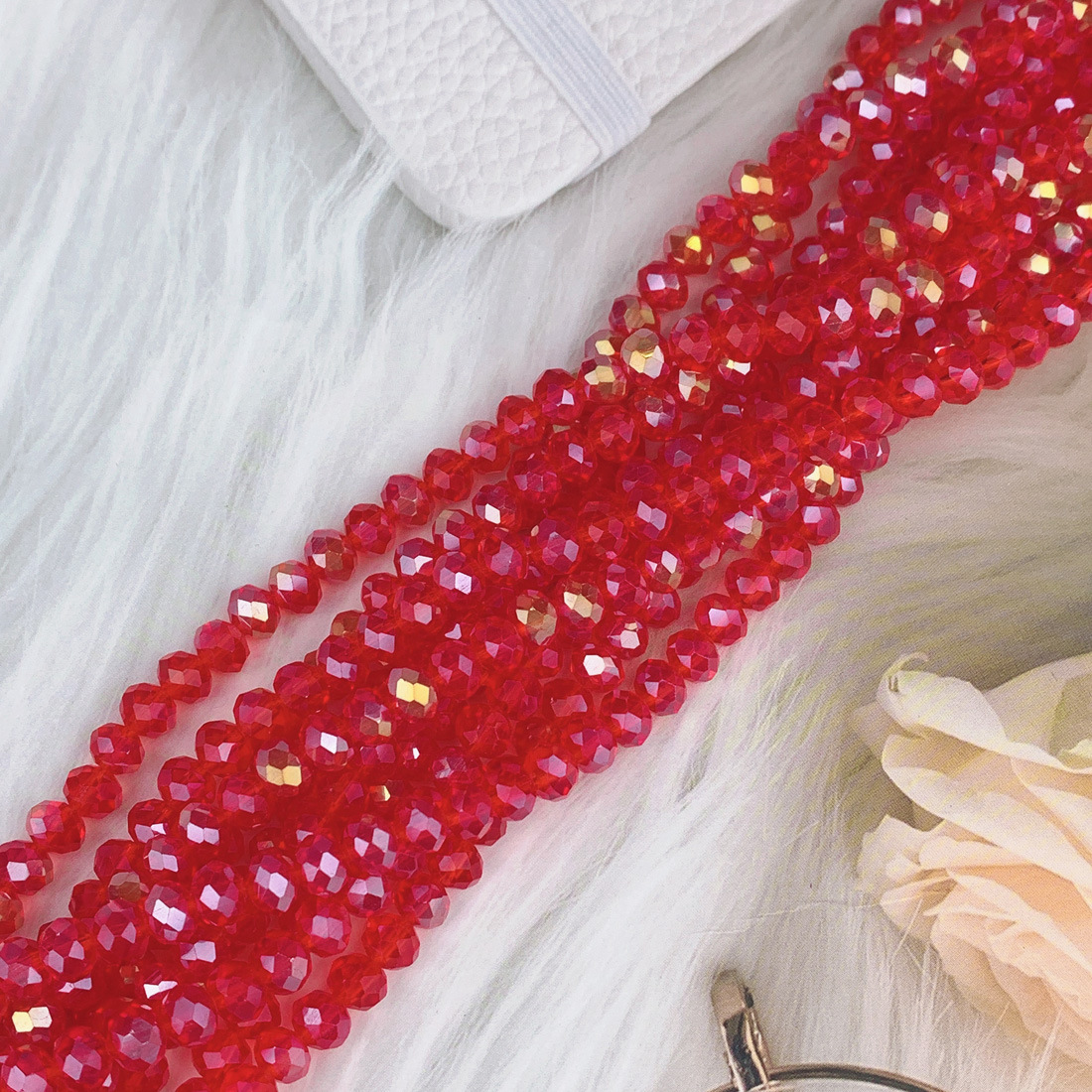 Light red AB color 4mm about 135 pieces