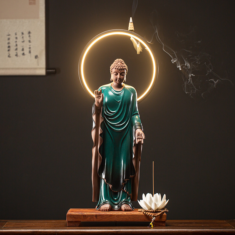 6:Green Clothes Tathagata   Lamp Circle 30*20.5*69cm