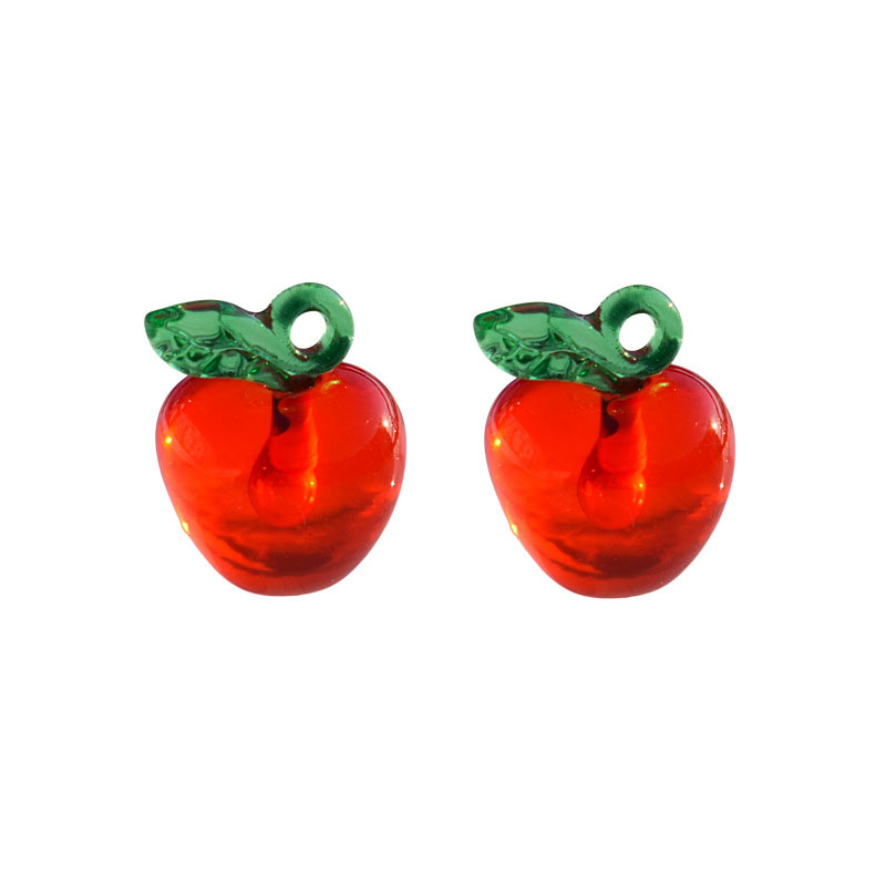 2:Transparent Red Apple, 14x18mm