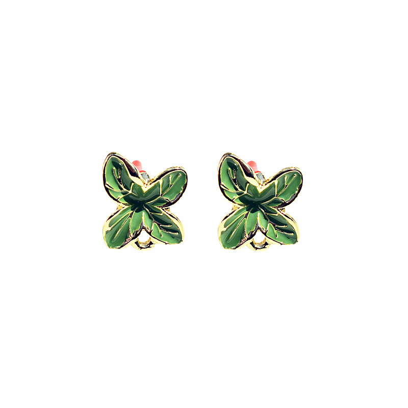 2:Leaf-shaped Earring Stud Component, 15x19mm