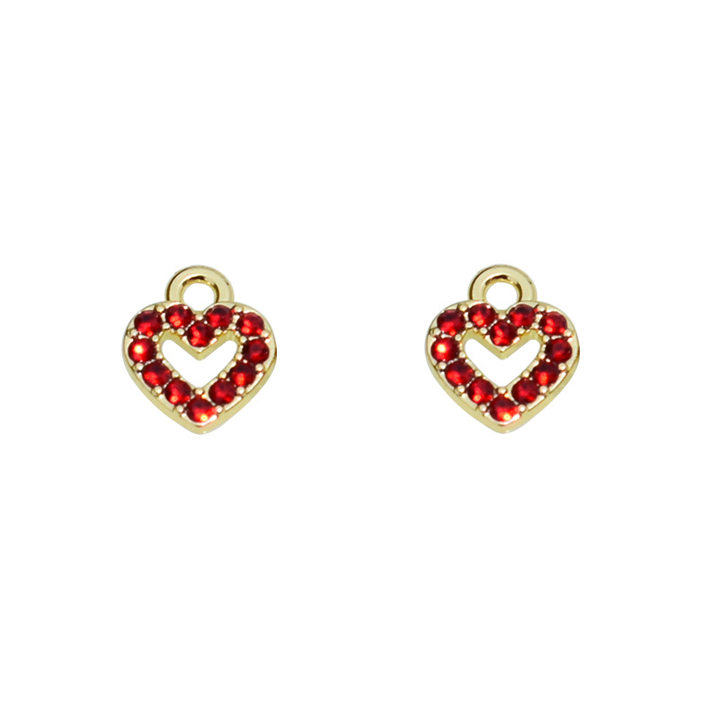 Spot Diamond Heart KC Gold, 8x9mm