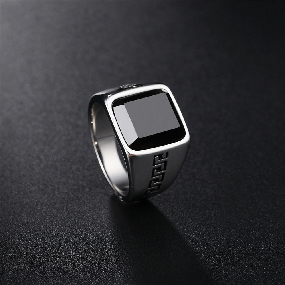 steel black stone, Ring No. 7