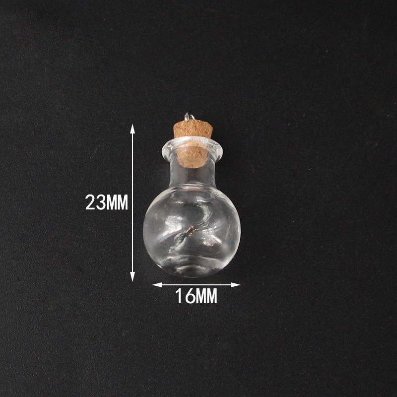 26:Clear flat bottomed ball vial   goat eye cork