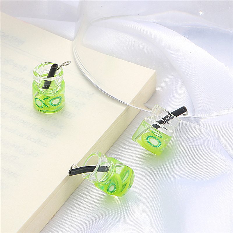 10:Fruit bottle green 18x10mm aperture 1.5mm6 pcs/pack