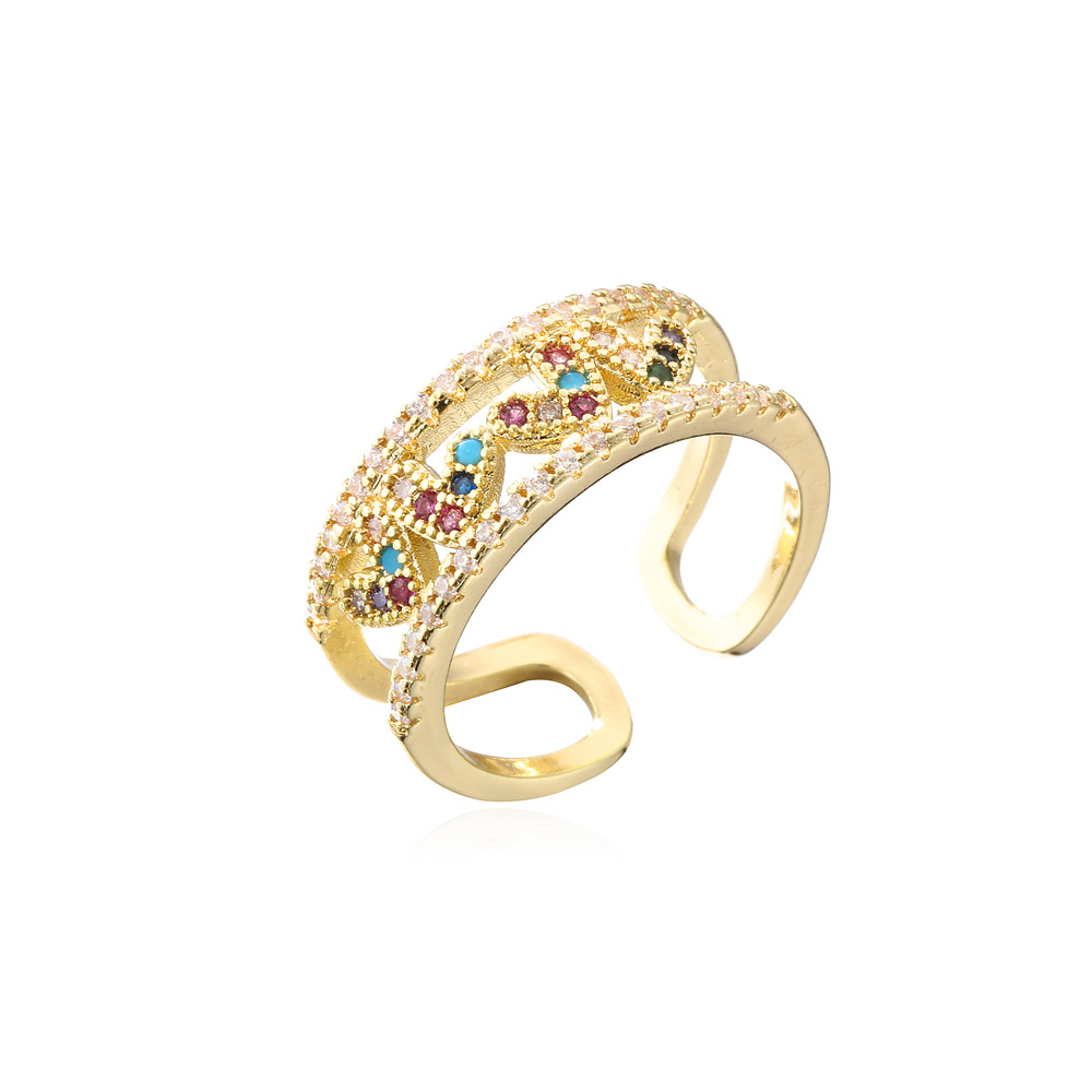 gold color plated with colorful CZ