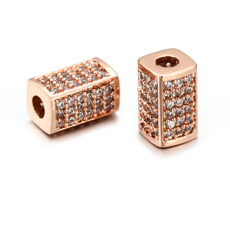 Rose gold, white cubic zirconia