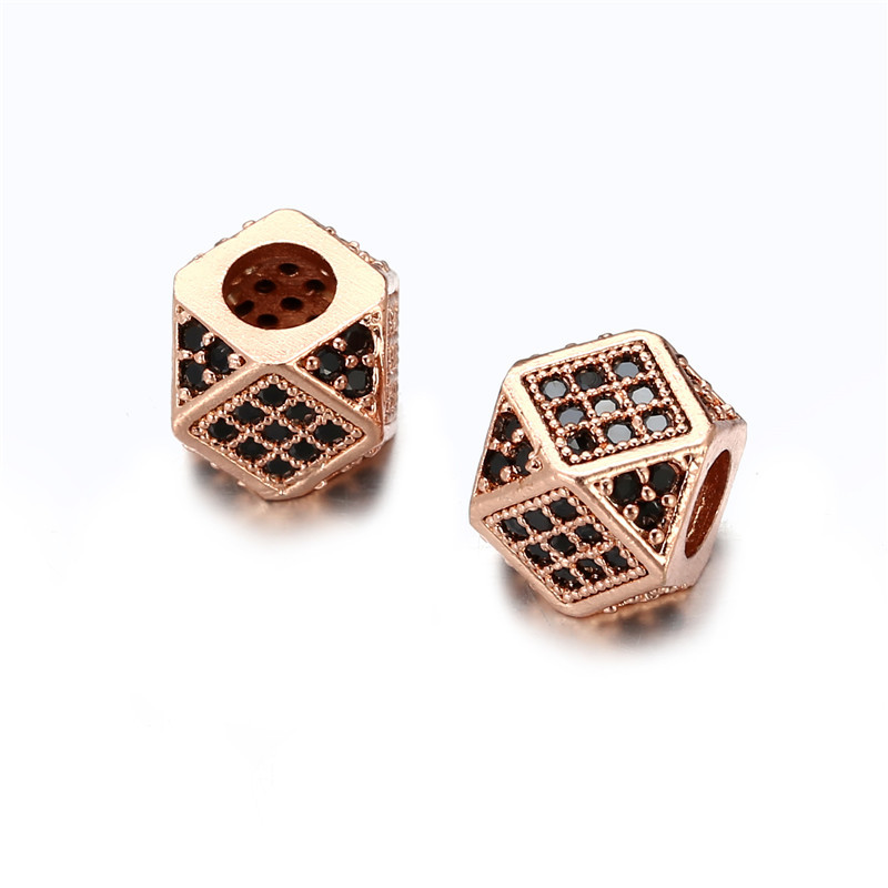 Rose gold black cubic zirconia