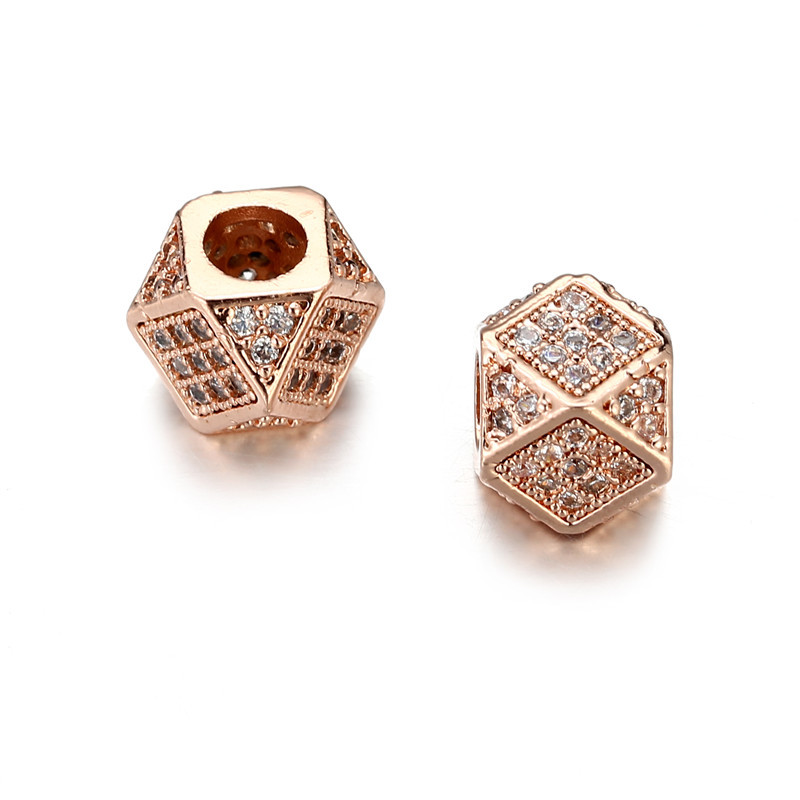 Rose gold, white cubic zirconia