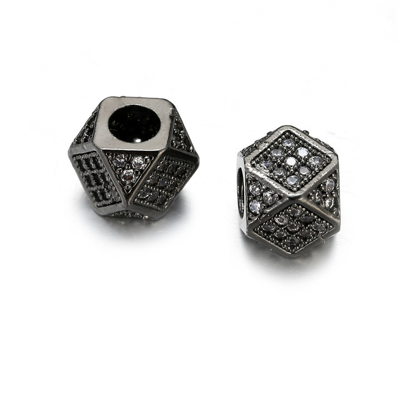 Gun black, white cubic zirconia