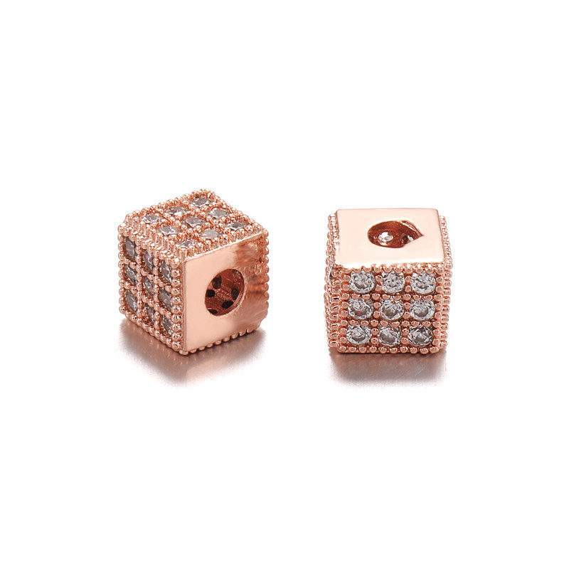 Rose gold, white cubic zirconia