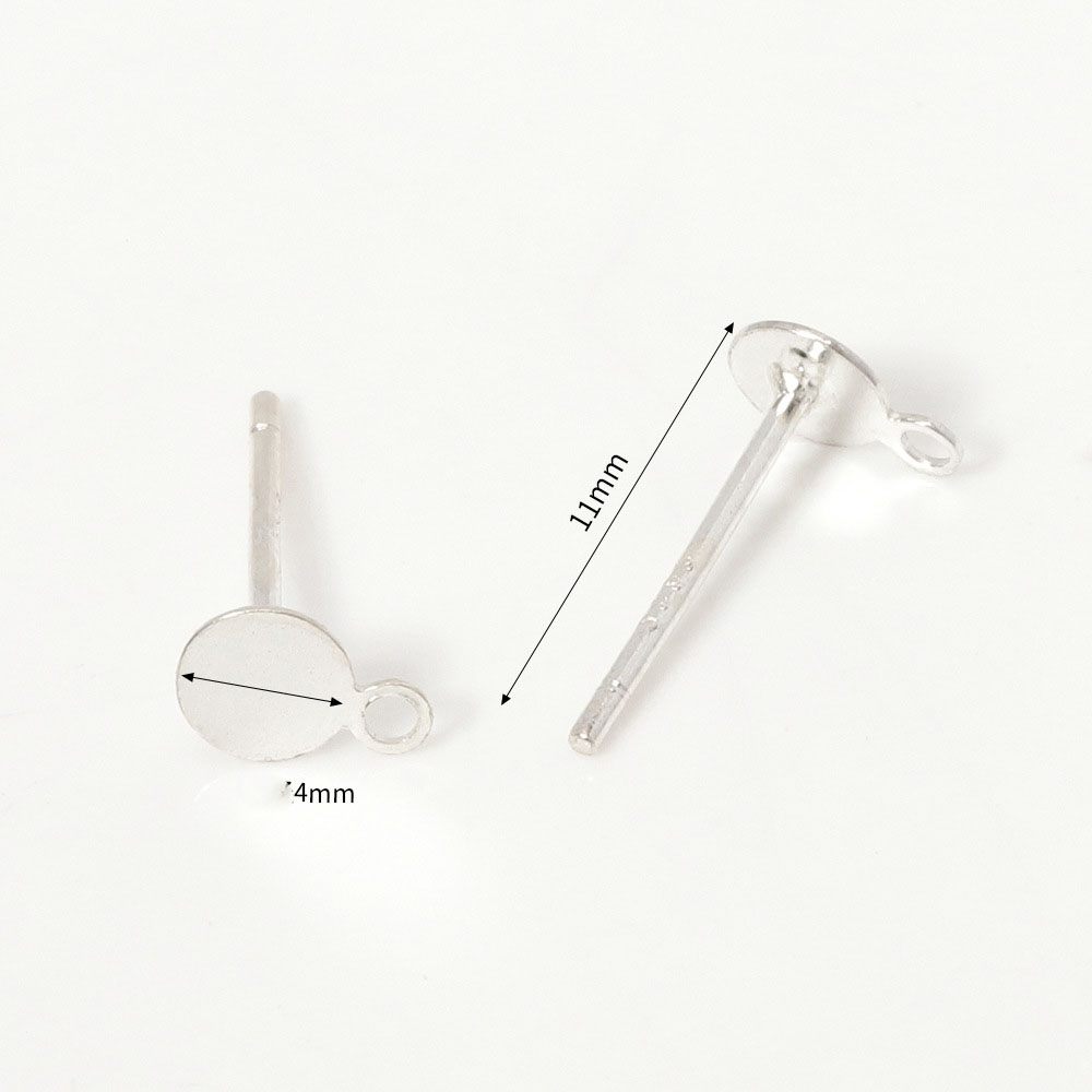 1:4mm Silver Stud Earrings