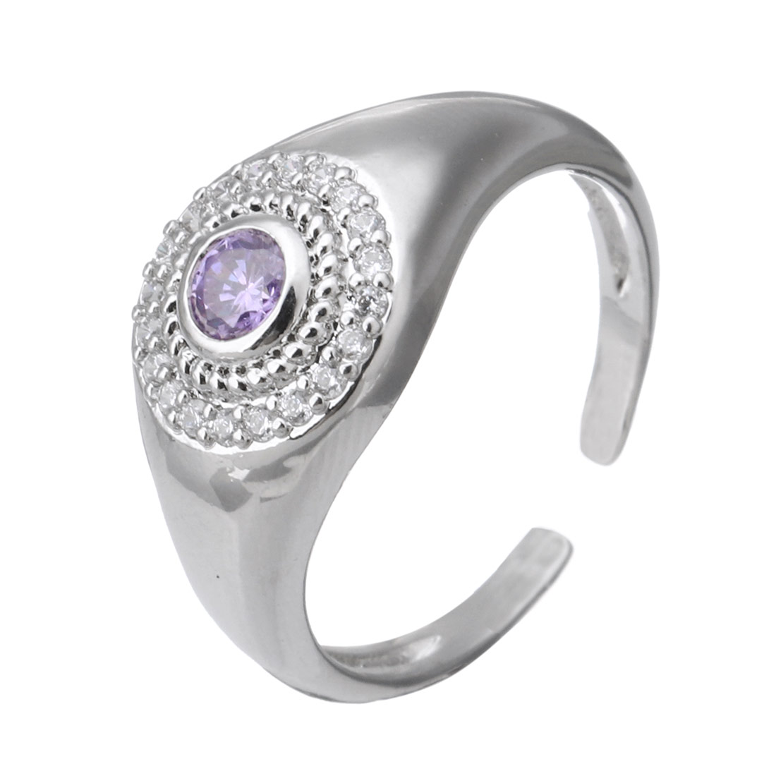  platinum color plated with purple CZ