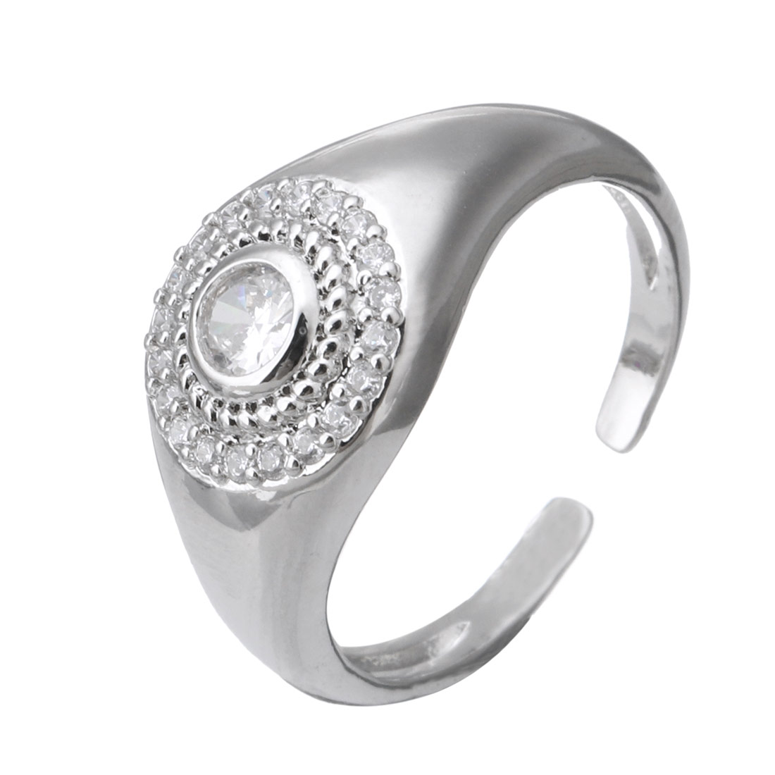  platinum color plated with clear CZ