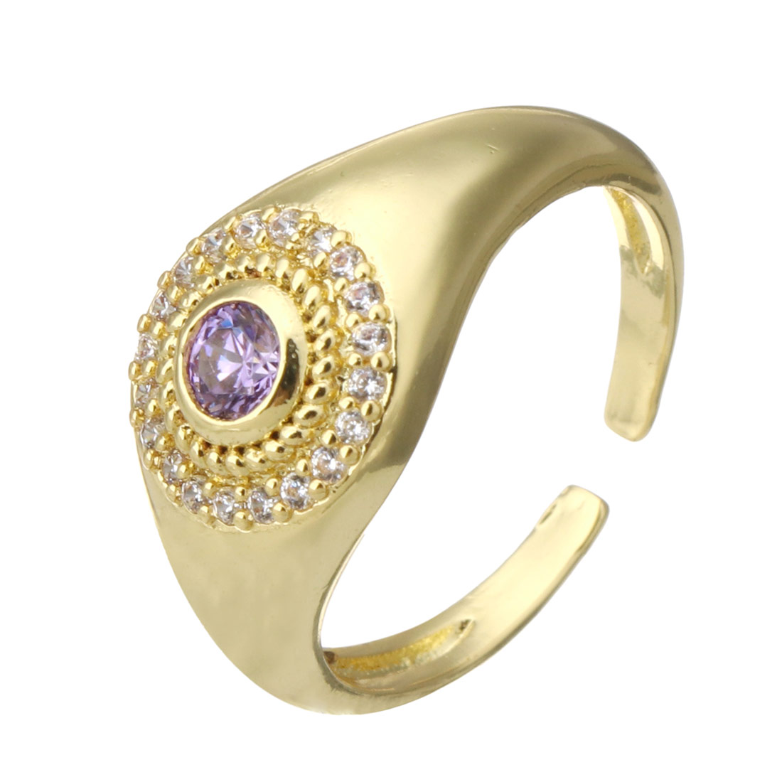 1:gold color plated and purple CZ