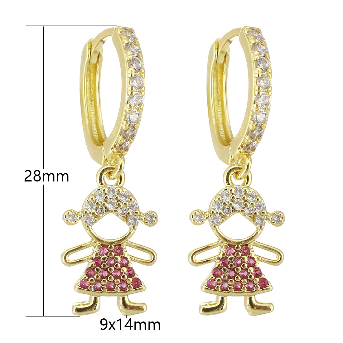  gold color plated with rose CZ