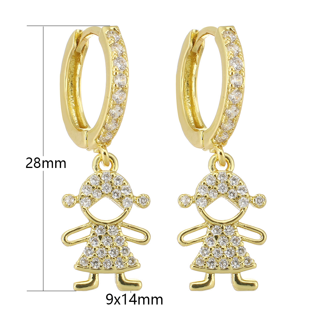  gold color with crystal cubic zirconia