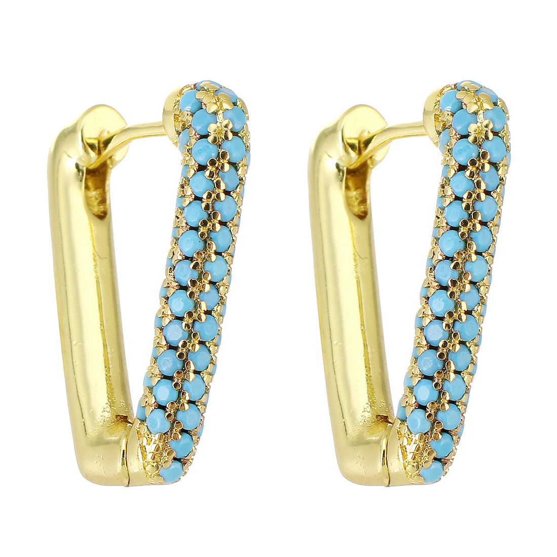 gold color plated with blue turquoise