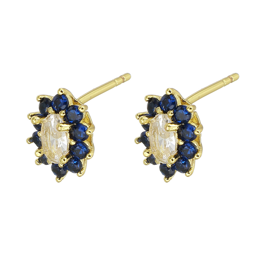 gold color plated with blue CZ